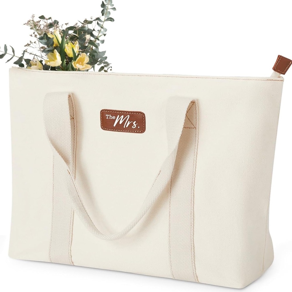 “MRS.” Reusable Canvas Tote Bag